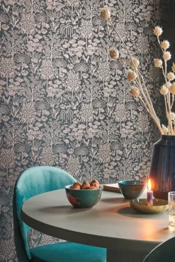 Pip Studio Tapetenmuster|Tapetenmuster Origami Tree Dunkel/Roségold Blau