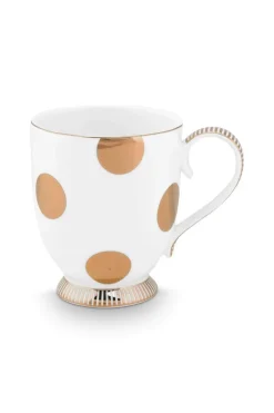 Pip Studio Weihnachten|Teetassen|Tasse Gross Dot Delight Weiss-Gold