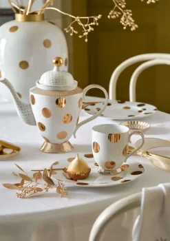 Pip Studio Weihnachten|Teetassen|Tasse Gross Dot Delight Weiss-Gold