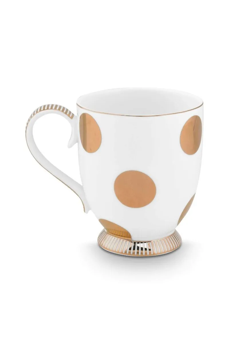Pip Studio Weihnachten|Teetassen|Tasse Gross Dot Delight Weiss-Gold