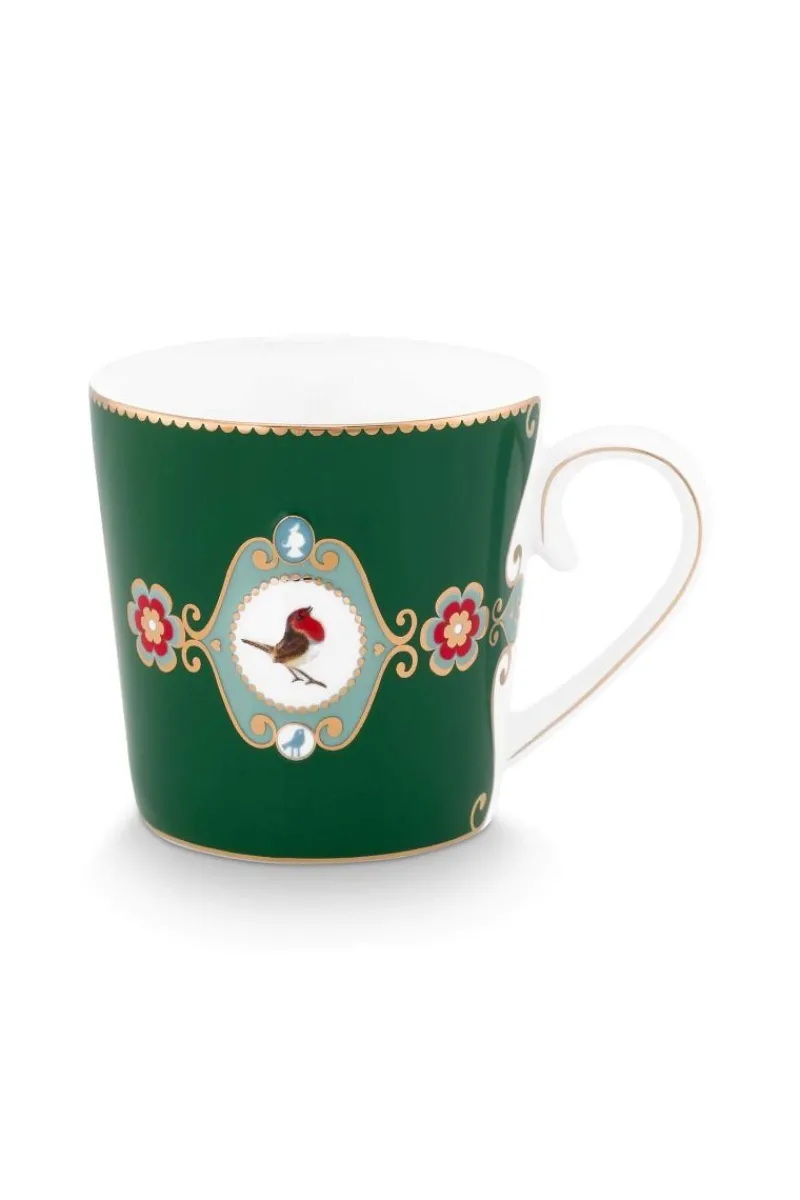 Pip Studio Weihnachten|Teetassen|Tasse Gross Love Birds Medallion Dunkel Grün