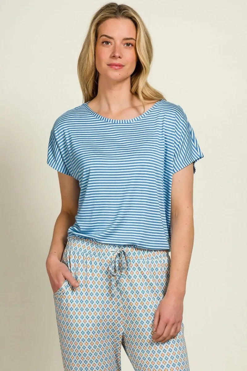 Pip Studio Tops|Shirts Mit Kurzen Ärmeln|Tatum Top Kurze Ärmeln Little Sumo Stripe Blau