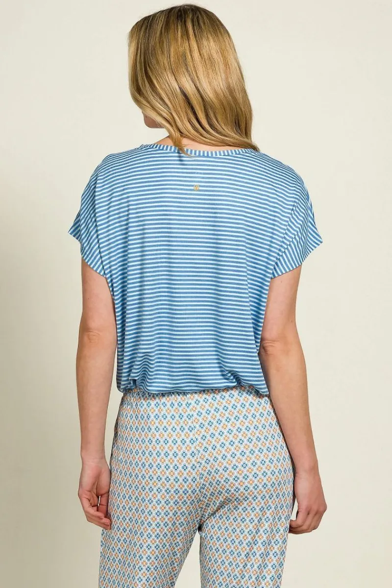 Pip Studio Tops|Shirts Mit Kurzen Ärmeln|Tatum Top Kurze Ärmeln Little Sumo Stripe Blau