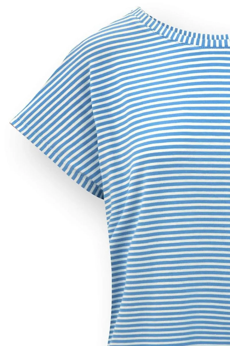 Pip Studio Tops|Shirts Mit Kurzen Ärmeln|Tatum Top Kurze Ärmeln Little Sumo Stripe Blau