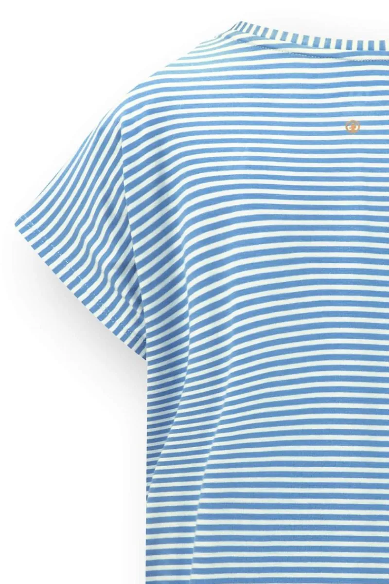 Pip Studio Tops|Shirts Mit Kurzen Ärmeln|Tatum Top Kurze Ärmeln Little Sumo Stripe Blau
