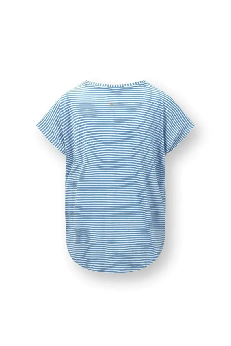 Pip Studio Tops|Shirts Mit Kurzen Ärmeln|Tatum Top Kurze Ärmeln Little Sumo Stripe Blau