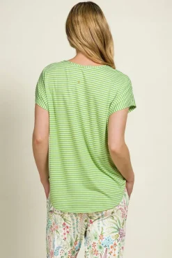 Pip Studio Tops|Shirts Mit Kurzen Ärmeln|Tatum Top Kurze Ärmeln Little Sumo Stripe Grün