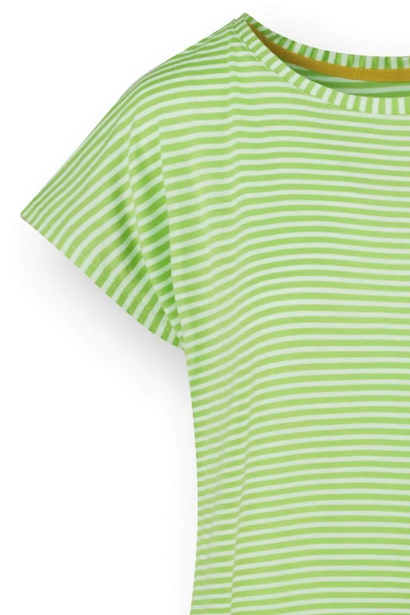 Pip Studio Tops|Shirts Mit Kurzen Ärmeln|Tatum Top Kurze Ärmeln Little Sumo Stripe Grün