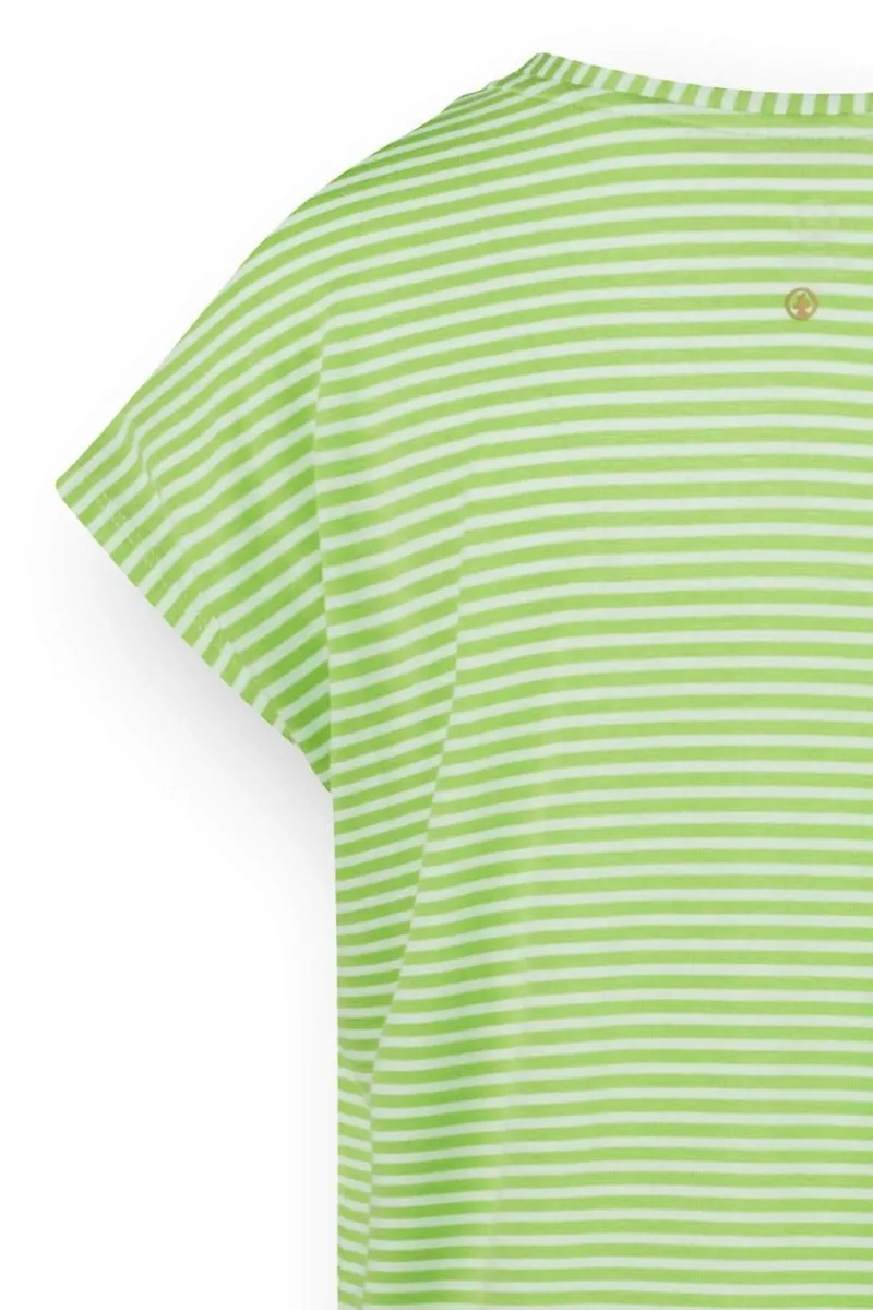 Pip Studio Tops|Shirts Mit Kurzen Ärmeln|Tatum Top Kurze Ärmeln Little Sumo Stripe Grün