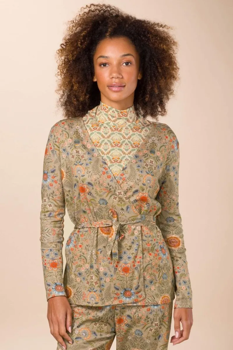 Pip Studio Pullover & Strickjacken|Pullover Und Strickjacken|Teagan Jacke Lange Ärmeln Flore Pequeña Sand