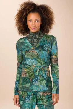 Pip Studio Pullover & Strickjacken|Pullover Und Strickjacken|Teagan Jacke Lange Ärmeln Jardin de Noche Blau