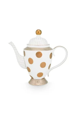 Pip Studio Weihnachten|Teekannen|Teekanne Dot Delight Weiss-Gold