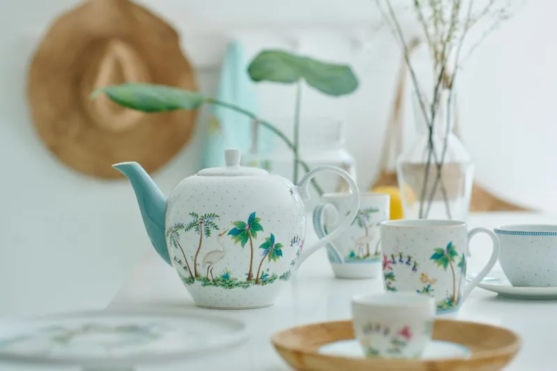 Pip Studio Teekannen|Teekanne Jolie Punkte Gold Blau