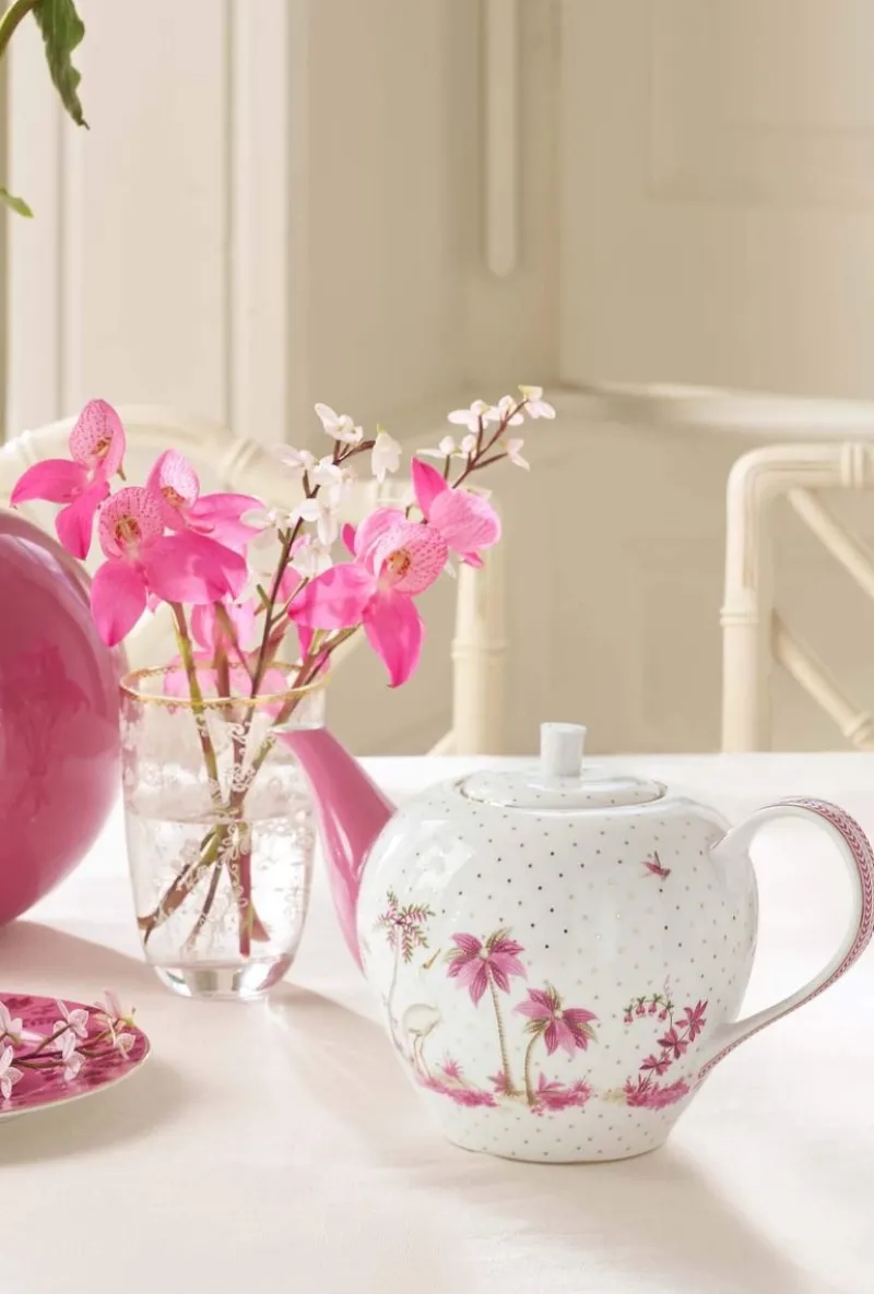 Pip Studio Teekannen|Teekanne Jolie Punkte Gold Rosa