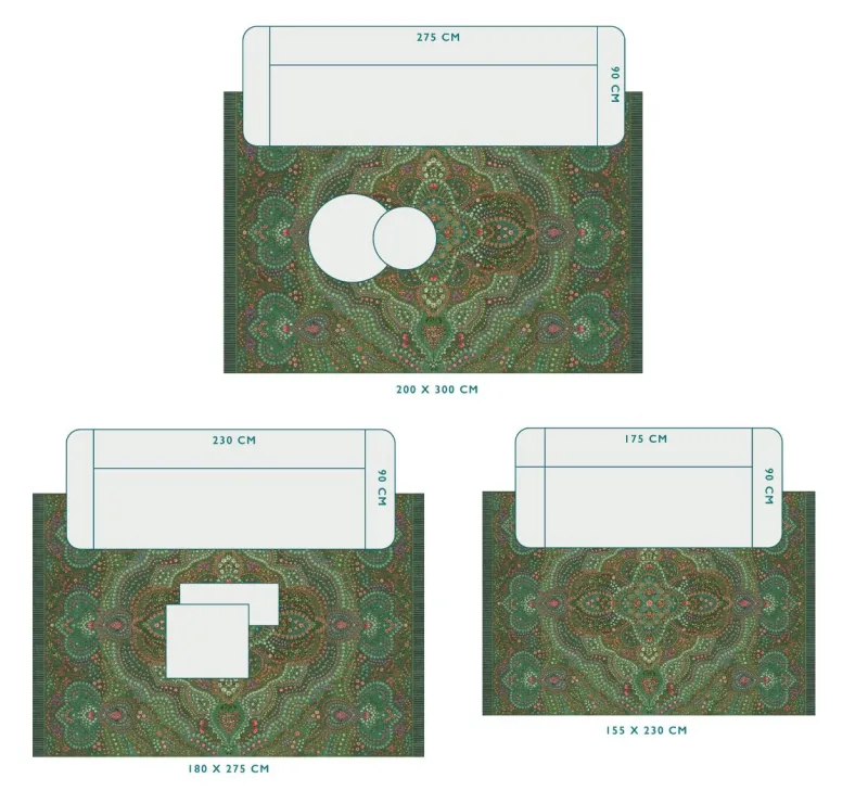 Pip Studio Rechteckige Teppiche|Teppich Alfombra by Pip Grün