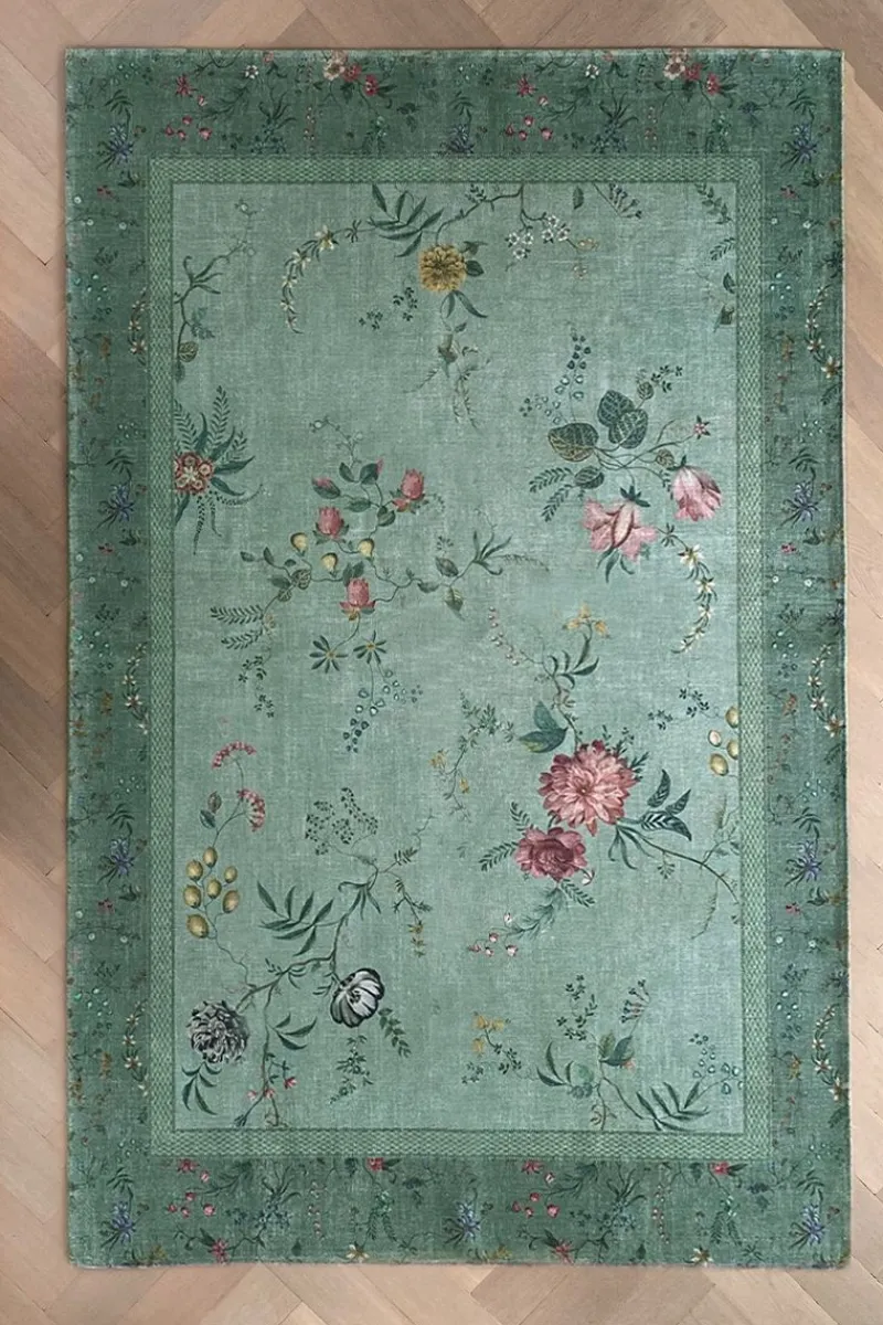 Pip Studio Rechteckige Teppiche|Teppich Fleur Grandeur by Pip Grün