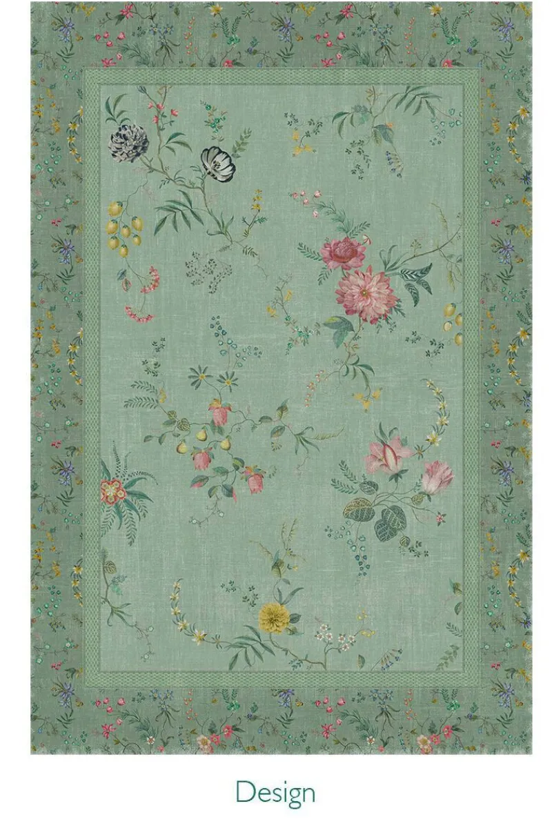 Pip Studio Rechteckige Teppiche|Teppich Fleur Grandeur by Pip Grün