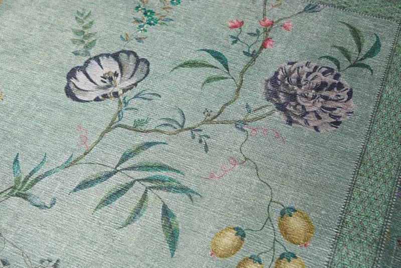 Pip Studio Rechteckige Teppiche|Teppich Fleur Grandeur by Pip Grün