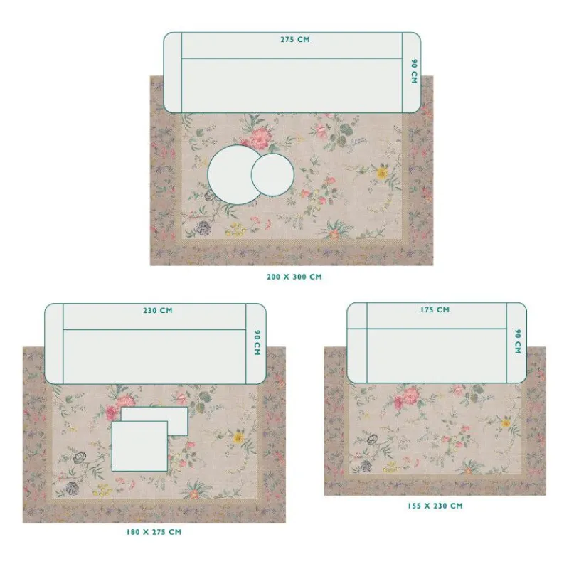 Pip Studio Rechteckige Teppiche|Teppich Fleur Grandeur by Pip Khaki