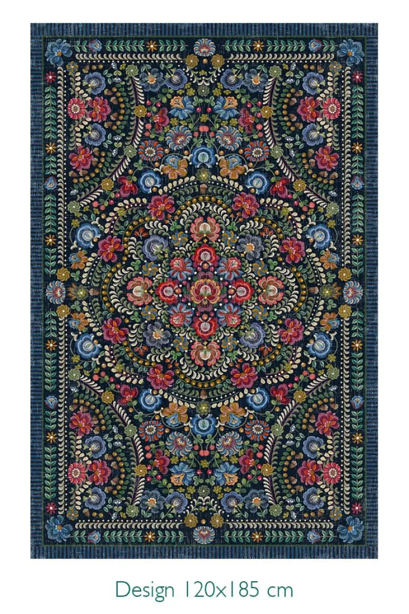 Pip Studio Rechteckige Teppiche|Teppich Il Ricamo by Pip Dunkel Blau