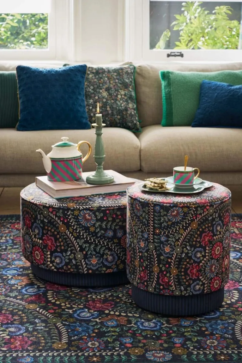 Pip Studio Rechteckige Teppiche|Teppich Il Ricamo by Pip Dunkel Blau