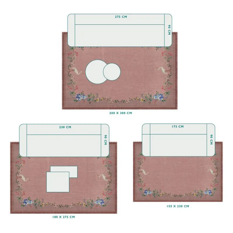 Pip Studio Rechteckige Teppiche|Teppich Jolie by Pip Vintage Rosa