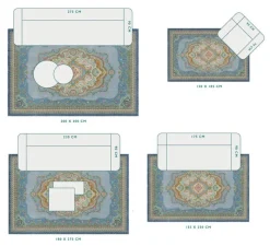 Pip Studio Rechteckige Teppiche|Teppich Majorelle by Pip Blau