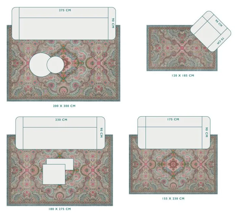 Pip Studio Rechteckige Teppiche|Teppich Moon Delight by Pip Hell Khaki