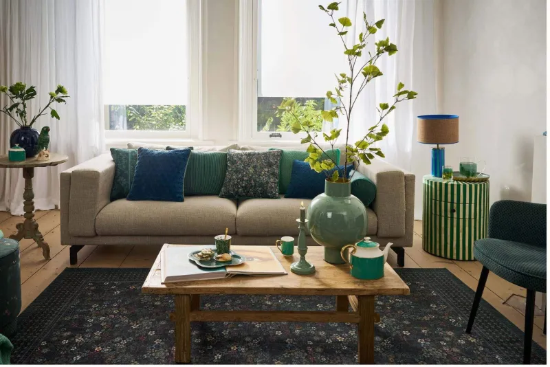 Pip Studio Rechteckige Teppiche|Teppich Tutti i Fiori by Pip Grün