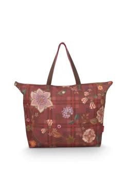 Pip Studio Taschen|Wochenendtaschen|Tilda Tragetasche Flores Felices Rot