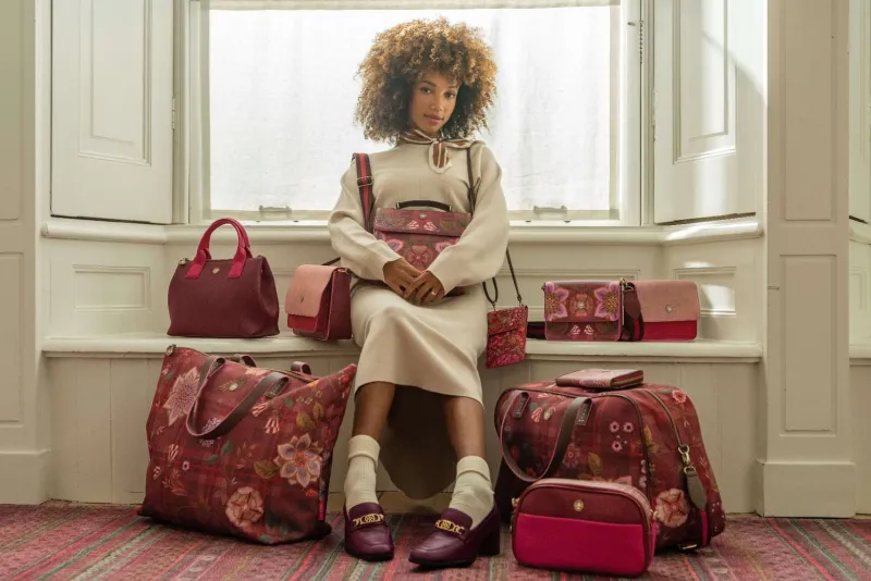 Pip Studio Taschen|Wochenendtaschen|Tilda Tragetasche Flores Felices Rot