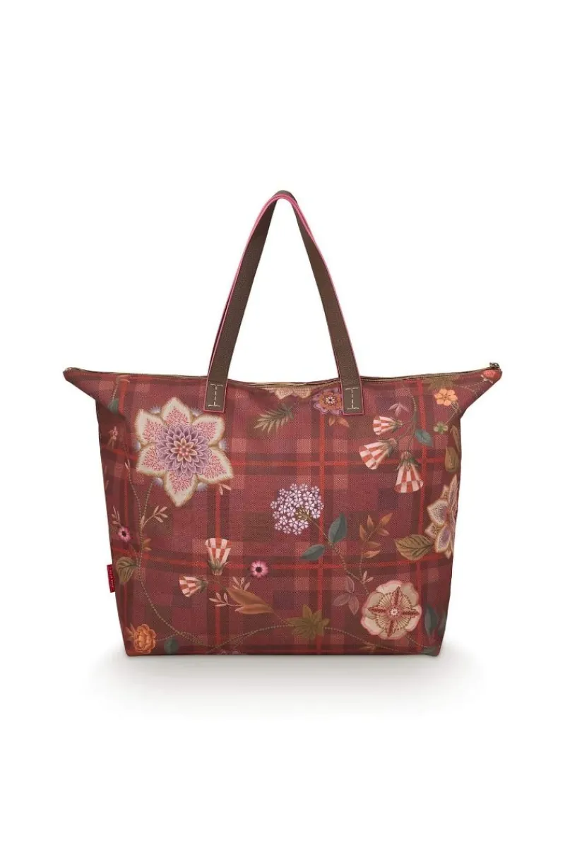 Pip Studio Taschen|Wochenendtaschen|Tilda Tragetasche Flores Felices Rot