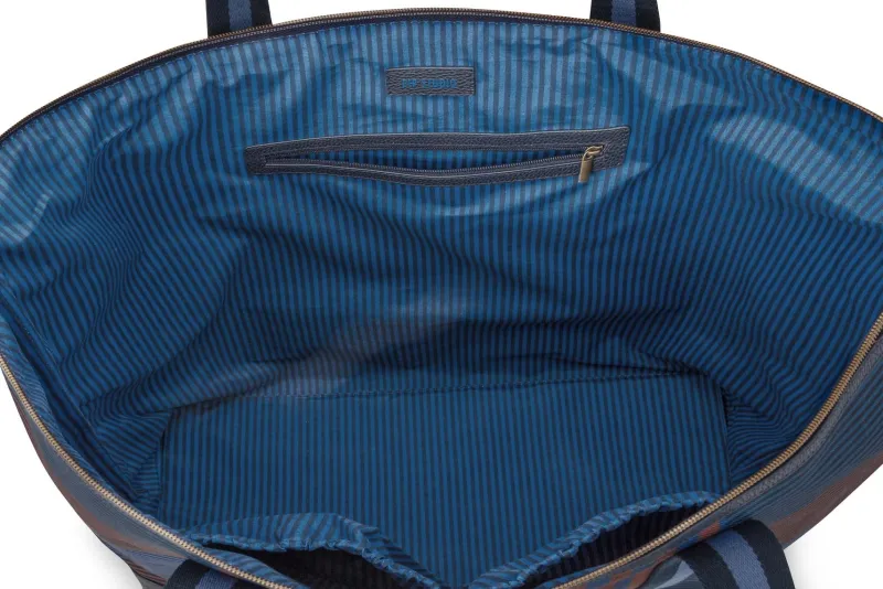 Pip Studio Taschen|Wochenendtaschen|Tilda Tragetasche Gross Streifen Blau