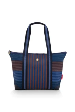 Pip Studio Taschen|Shoppers|Tilda Tragetasche Mittel Streifen Blau
