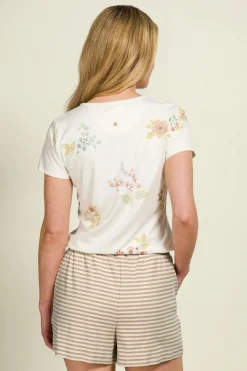 Pip Studio Tops|Shirts Mit Kurzen Ärmeln|Tilly Top Kurze Ärmeln Blossom Chique Weiss