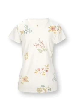 Pip Studio Tops|Shirts Mit Kurzen Ärmeln|Tilly Top Kurze Ärmeln Blossom Chique Weiss