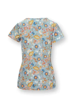 Pip Studio Tops|Shirts Mit Kurzen Ärmeln|Tilly Top Kurze Ärmeln Jameela Blau
