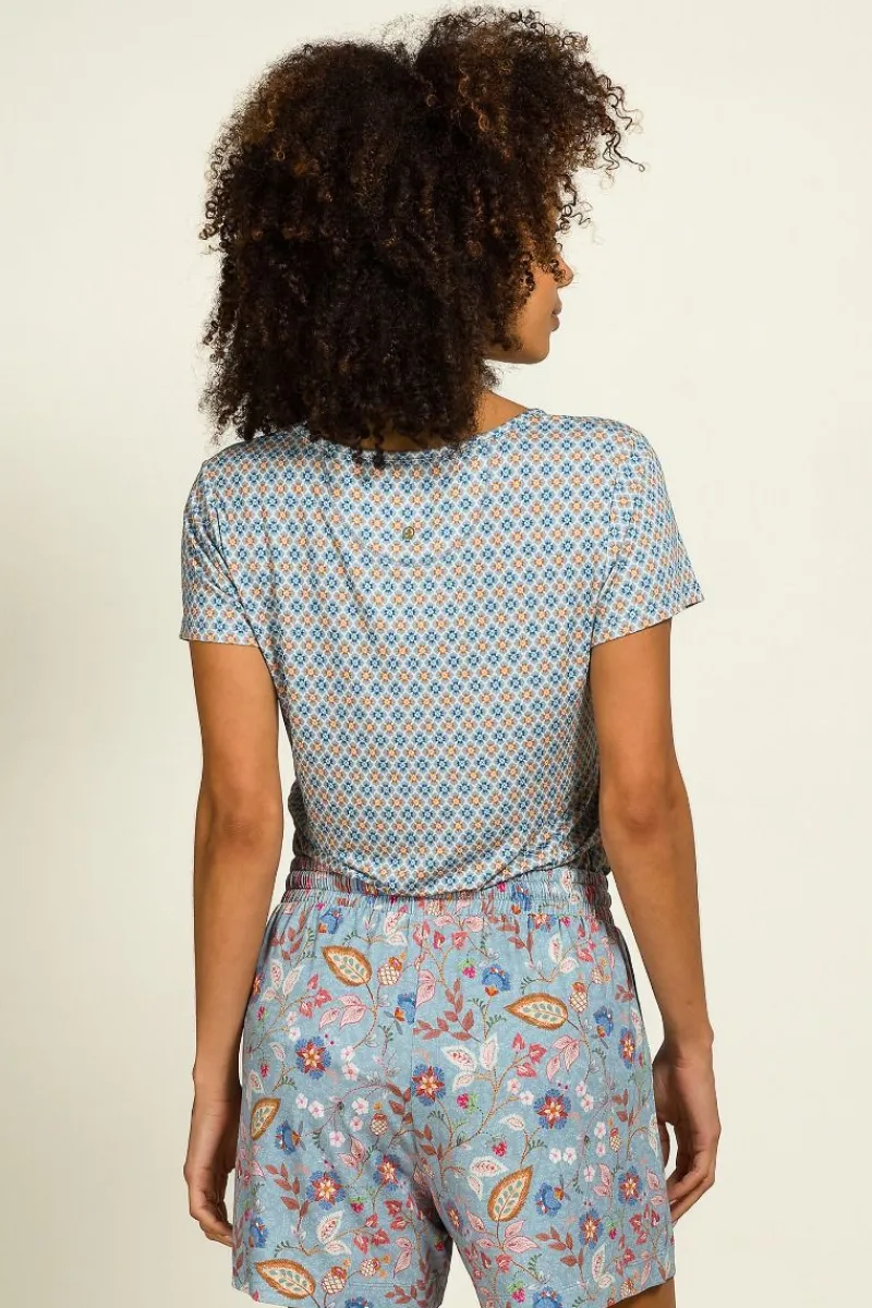 Pip Studio Tops|Shirts Mit Kurzen Ärmeln|Tilly Top Kurze Ärmeln Mojo Blau