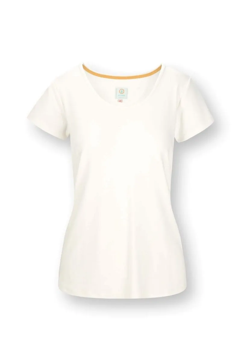 Pip Studio Tops|Shirts Mit Kurzen Ärmeln|Tilly Top Kurze Ärmeln Solid Weiss Weiß