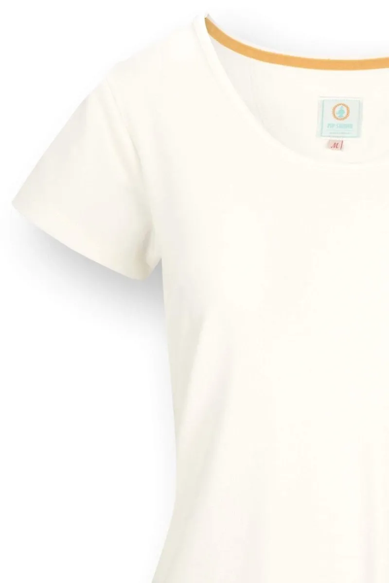 Pip Studio Tops|Shirts Mit Kurzen Ärmeln|Tilly Top Kurze Ärmeln Solid Weiss Weiß