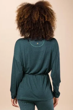Pip Studio Tops|Tops Mit Langen Ärmeln|Timberly Top Lange Ärmeln Little Sumo Stripe Blau Grün