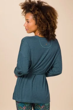 Pip Studio Tops|Tops Mit Langen Ärmeln|Timberly Top Lange Ärmeln Little Sumo Stripe Blau Grün