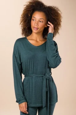 Pip Studio Tops|Tops Mit Langen Ärmeln|Timberly Top Lange Ärmeln Little Sumo Stripe Blau Grün