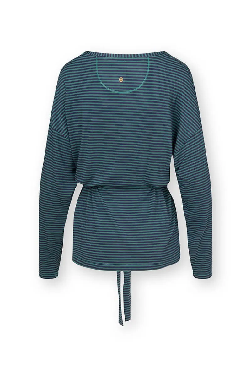 Pip Studio Tops|Tops Mit Langen Ärmeln|Timberly Top Lange Ärmeln Little Sumo Stripe Blau Grün