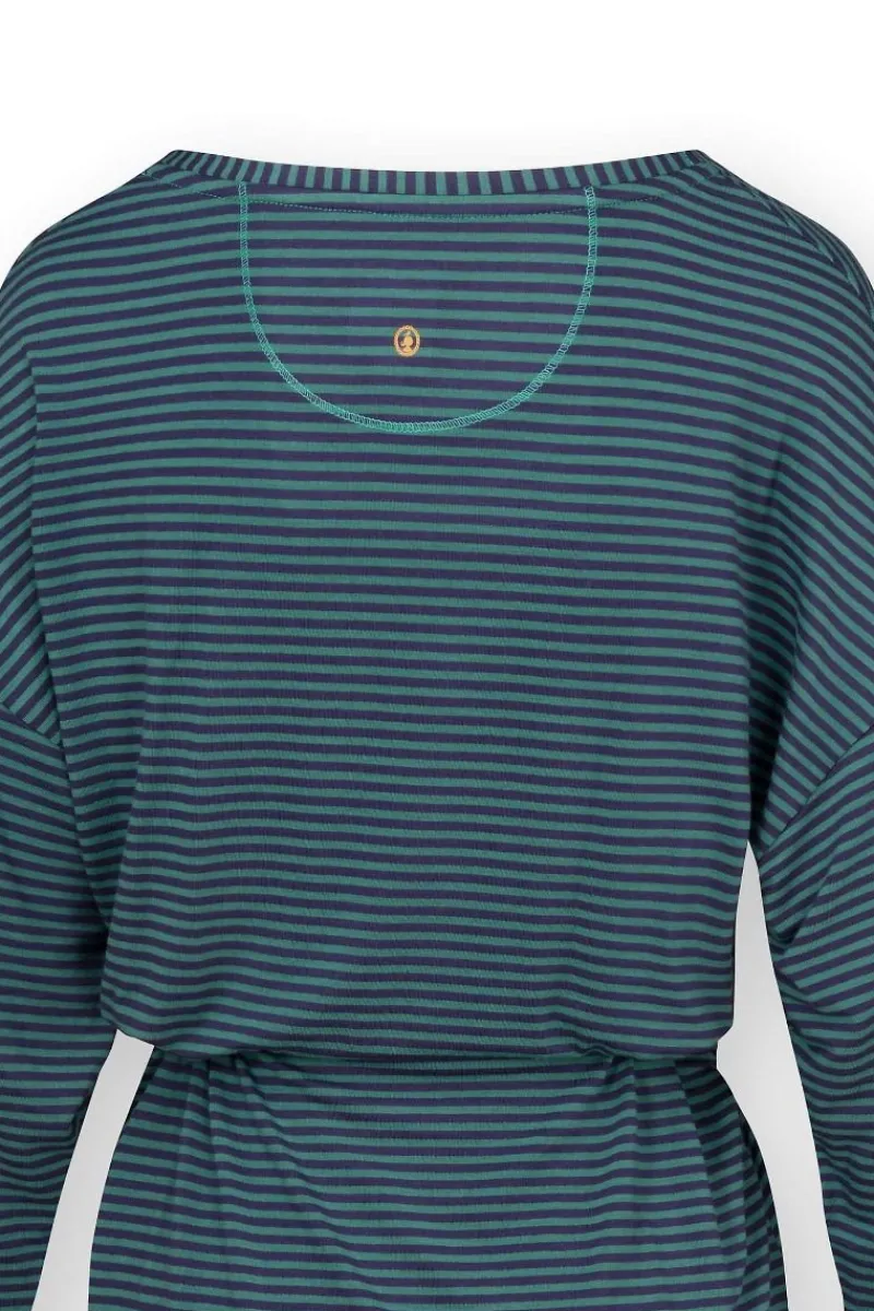 Pip Studio Tops|Tops Mit Langen Ärmeln|Timberly Top Lange Ärmeln Little Sumo Stripe Blau Grün