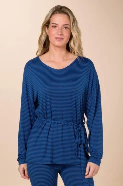 Pip Studio Tops|Tops Mit Langen Ärmeln|Timberly Top Lange Ärmeln Little Sumo Stripe Blau