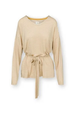 Pip Studio Tops|Tops Mit Langen Ärmeln|Timberly Top Lange Ärmeln Little Sumo Stripe Sand