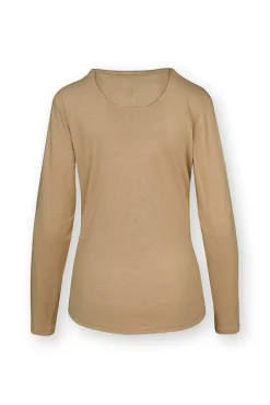 Pip Studio Tops|Tops Mit Langen Ärmeln|Tom Top Lange Ärmeln Melee Solid Kamel Karamell