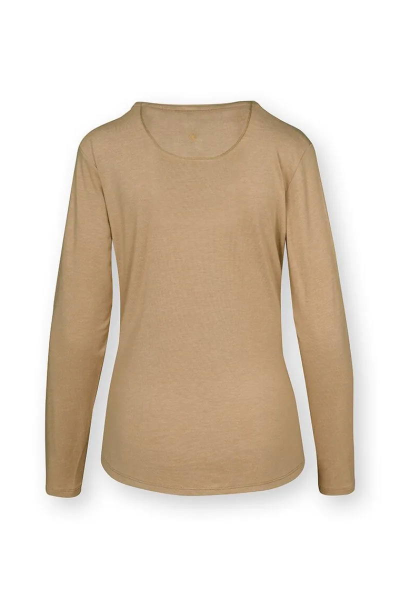 Pip Studio Tops|Tops Mit Langen Ärmeln|Tom Top Lange Ärmeln Melee Solid Kamel Karamell