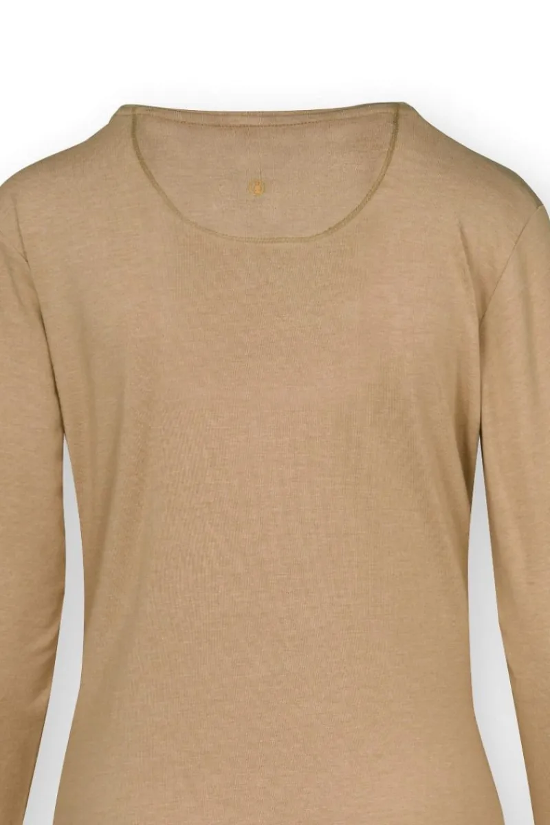 Pip Studio Tops|Tops Mit Langen Ärmeln|Tom Top Lange Ärmeln Melee Solid Kamel Karamell